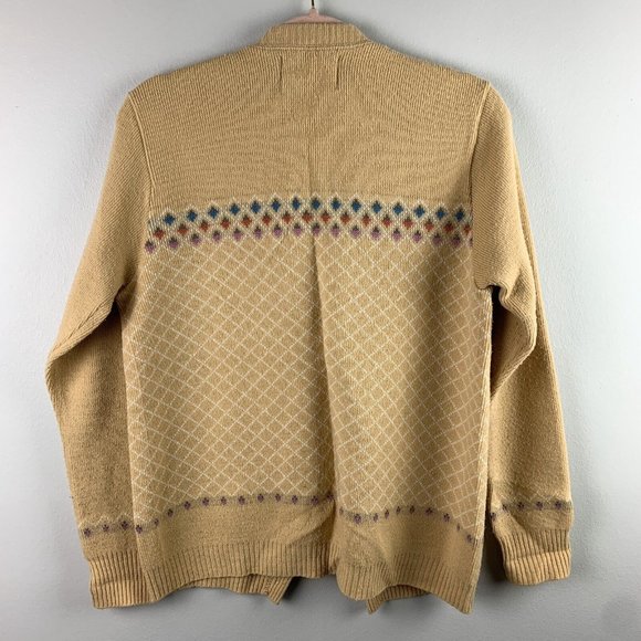Jersild Vintage 50s 60s Womens Wool Cardigan Sweater European Sz 42 Yellow Tan - Picture 4 of 4